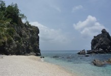 La mini plage du resort